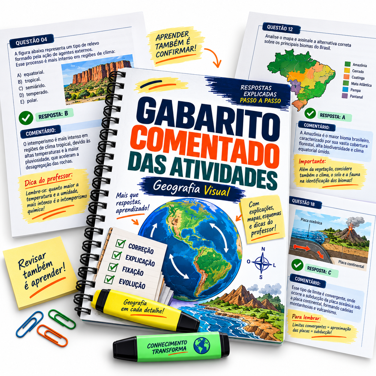 Gabarito Comentado das Atividades de Geografia