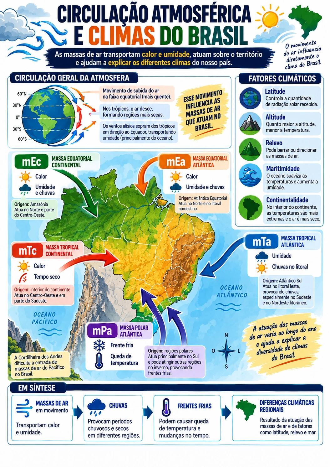 Página visual de Geografia: Circulação Atmosférica e Climas do Brasil