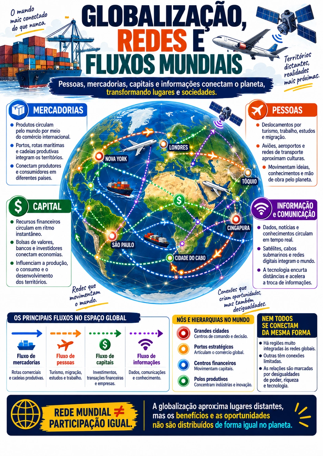 Página visual de Geografia: Globalização, Redes e Fluxos Mundiais